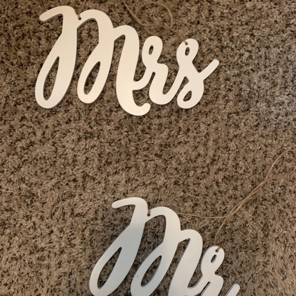 Hanging Mr & Mrs Signs